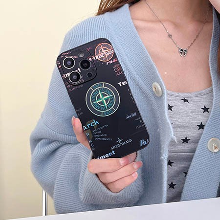 iphone14 stone island風 スマホケース 