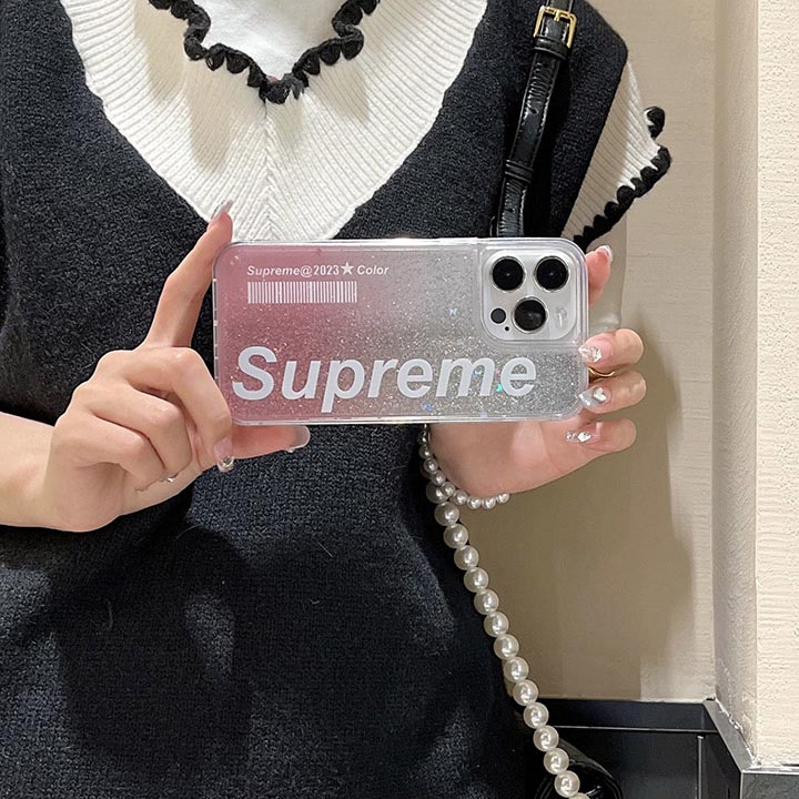 supreme風 iphone14plus スマホケース 