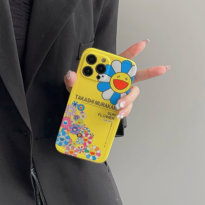 murakami sunflower風 iphone15プロmax 携帯ケース 